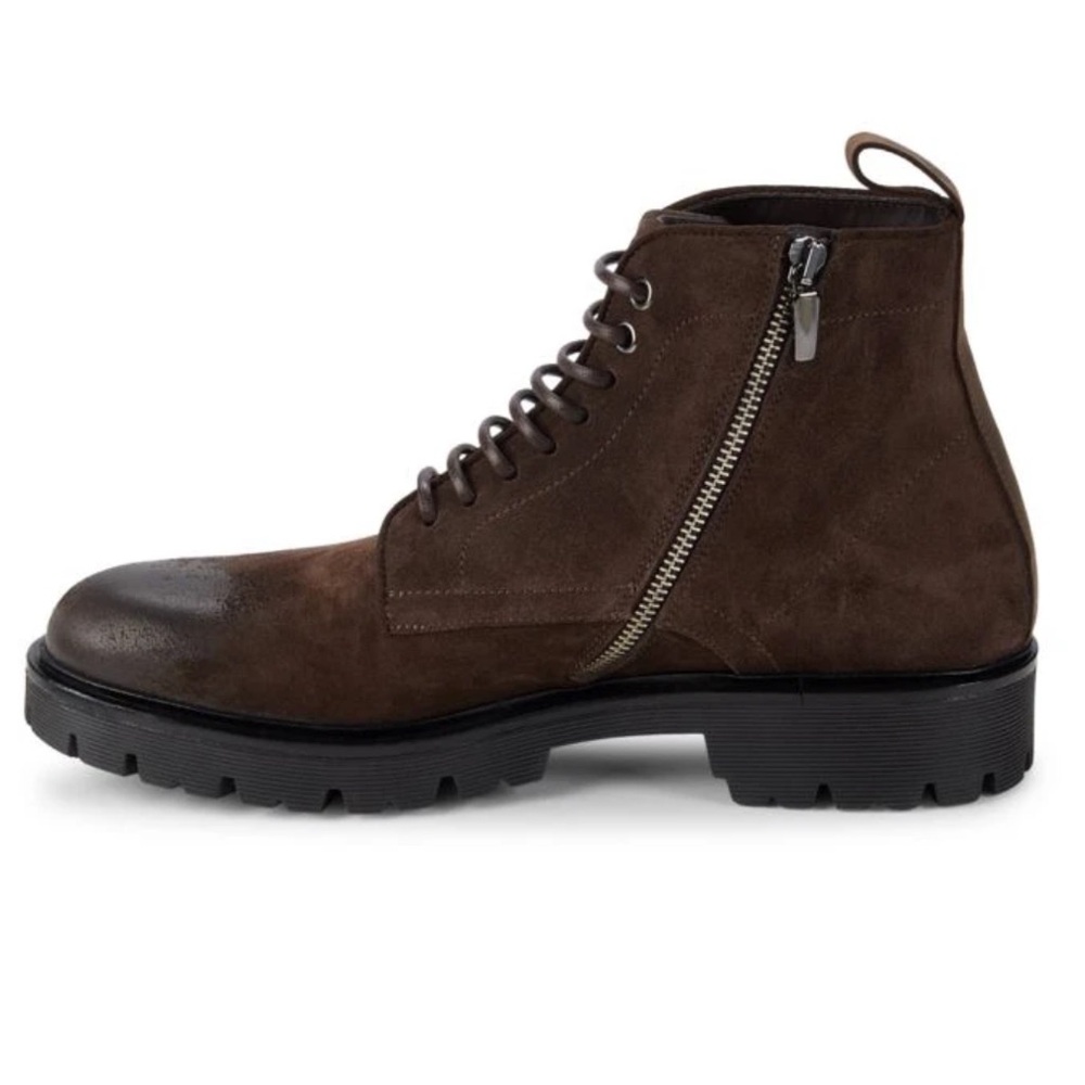 Good Man Brand Men’s Italian Leather‎ Lace/zip Up Modern City Boot Brown Size 10 - Picture 4 of 12